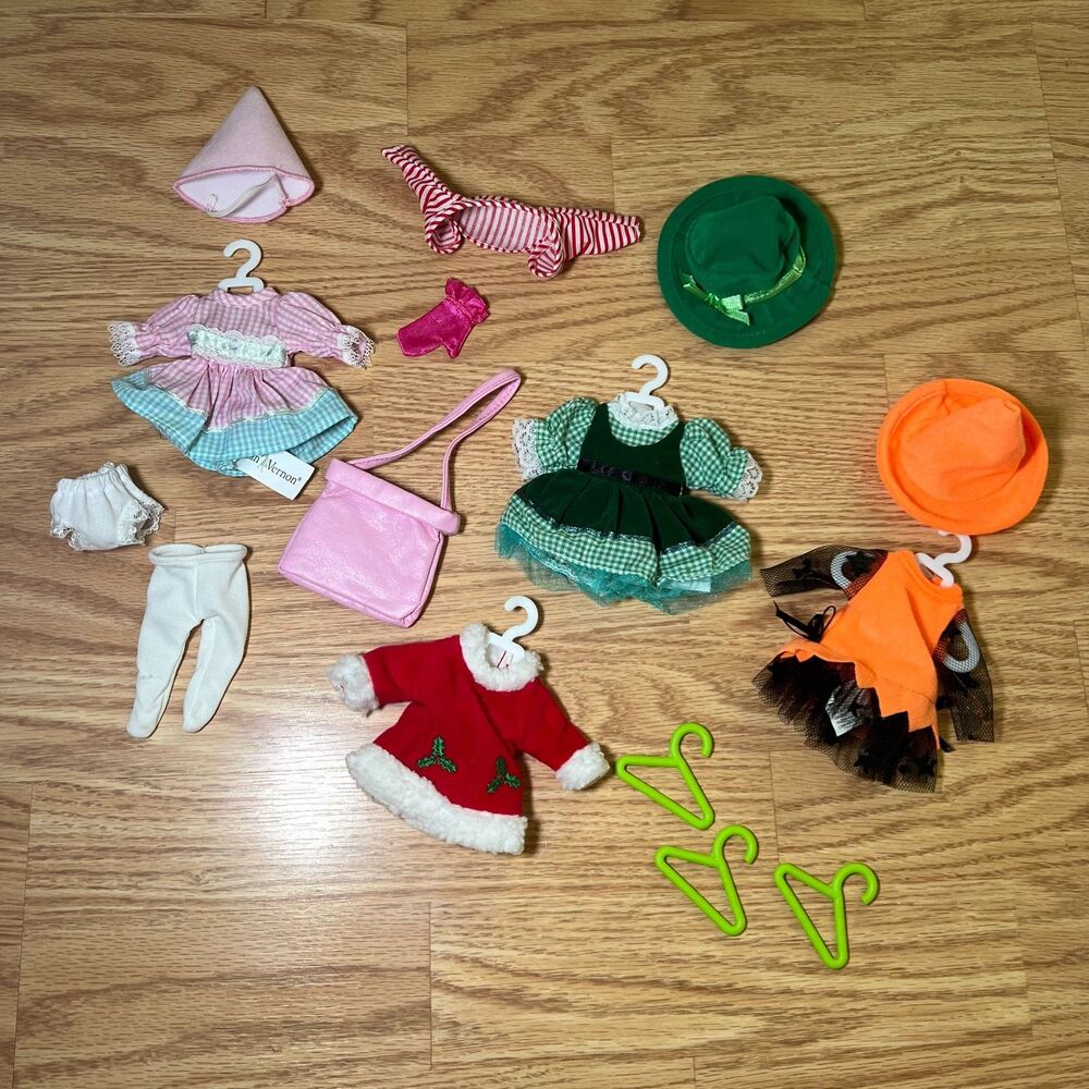 Vintage Lillian Vernon 7" Doll Clothing Lot Holiday Outfits Christmas Halloween